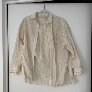 Women's Cream Striped Shirt